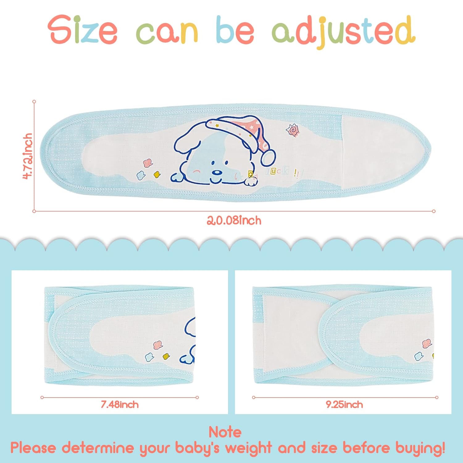 Retyion 4 PCS Adjustable Baby Belly Band Velcro Design Cotton Baby Umbilical Cord (Random Color) - Image 2